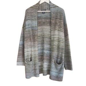 Max Edition green & beige ombre stripe cardigan
